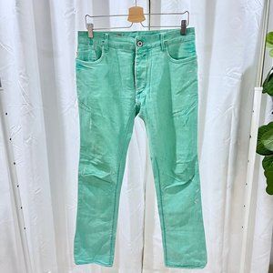Zara Mint Green / Turquoise Distressed Denim Jeans